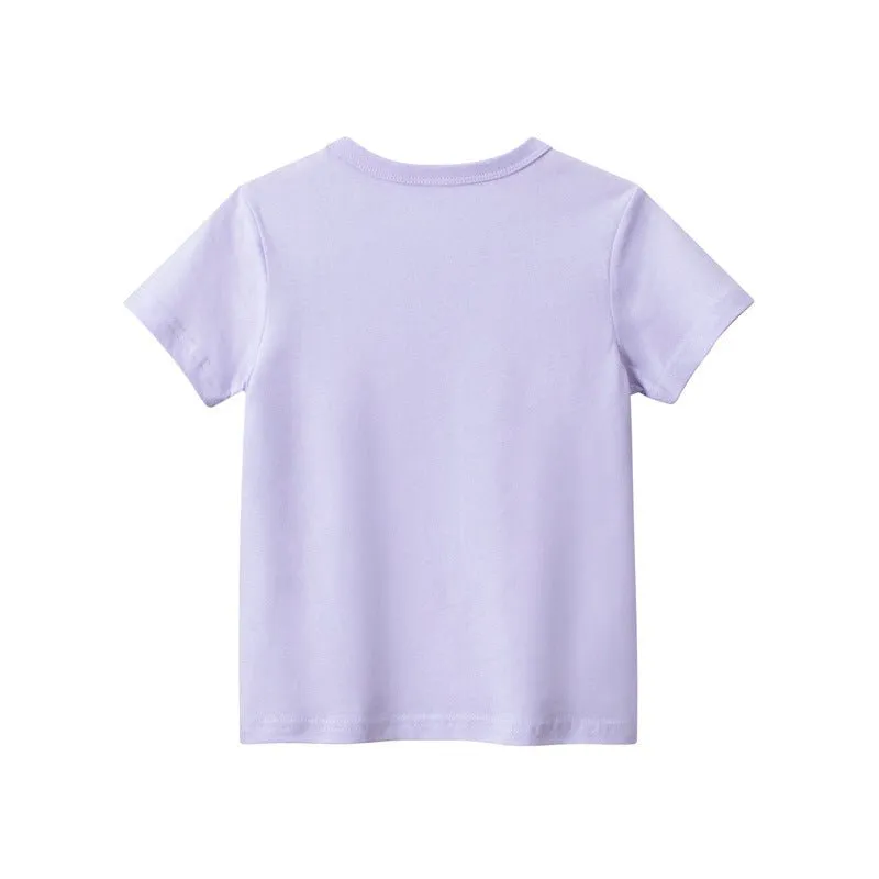 Toddler/Kid Girl's 100% Premium Cotton Purple T-shirt