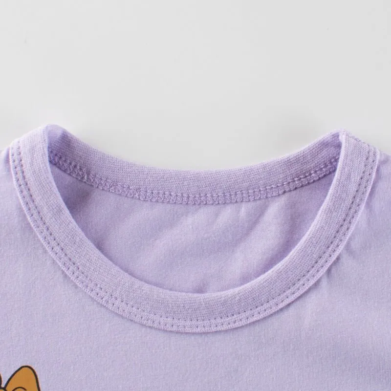 Toddler/Kid Girl's 100% Premium Cotton Purple T-shirt