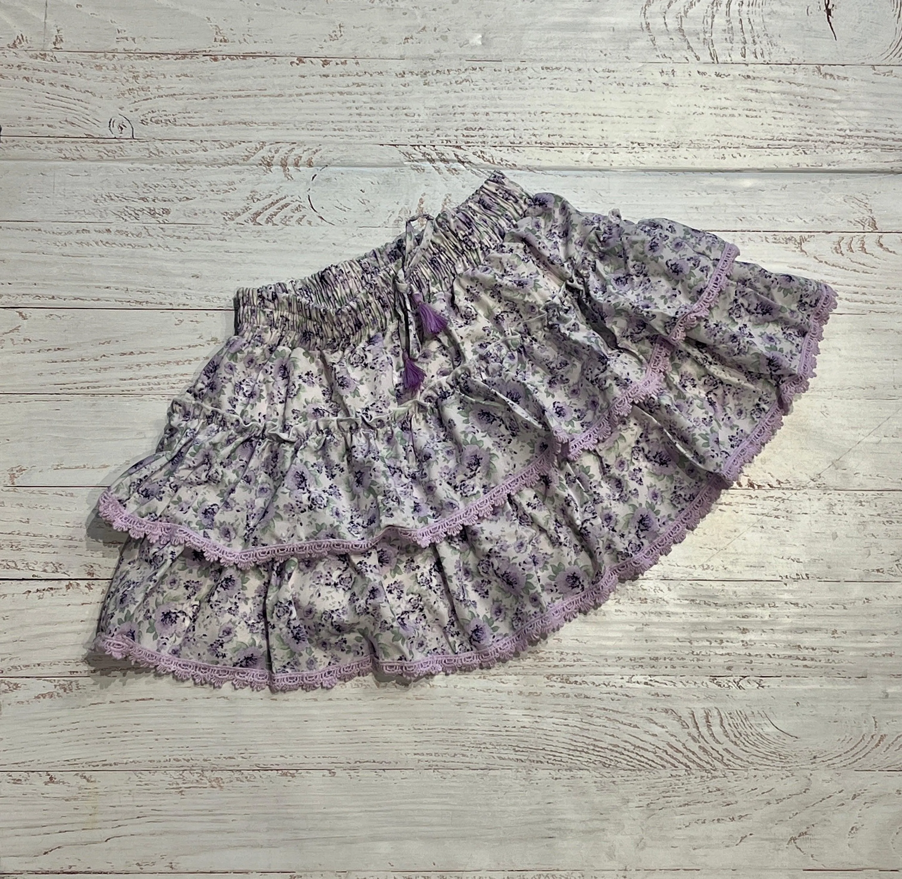 Tween Bottoms | Lavender Flower Chiffon | Flowers by Zoe