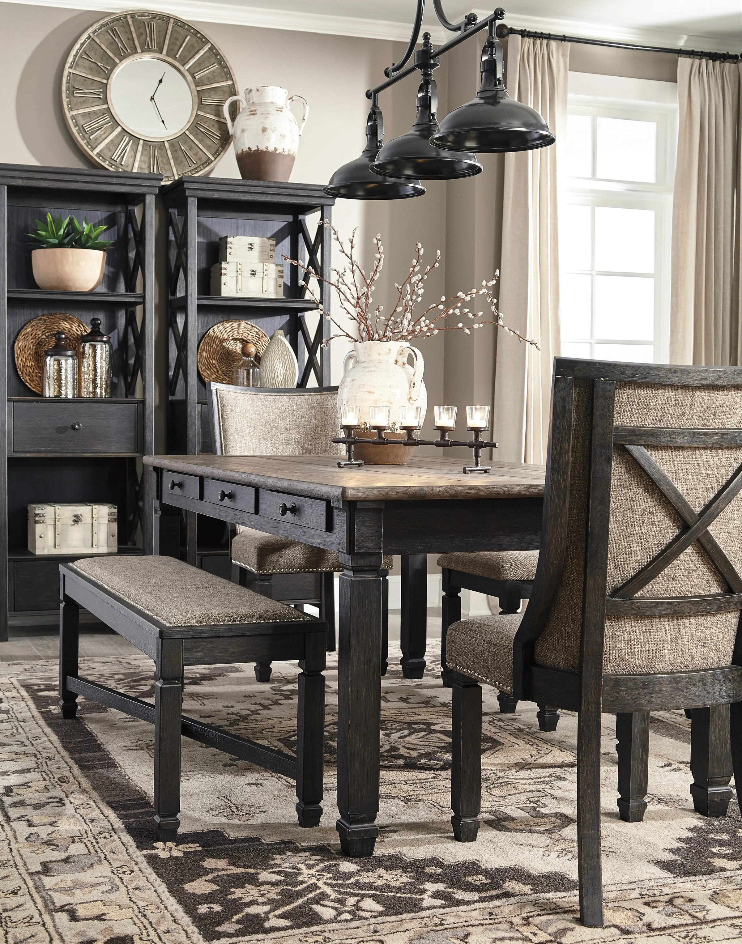 Tyler Creek Black-Gray Dining Room Set