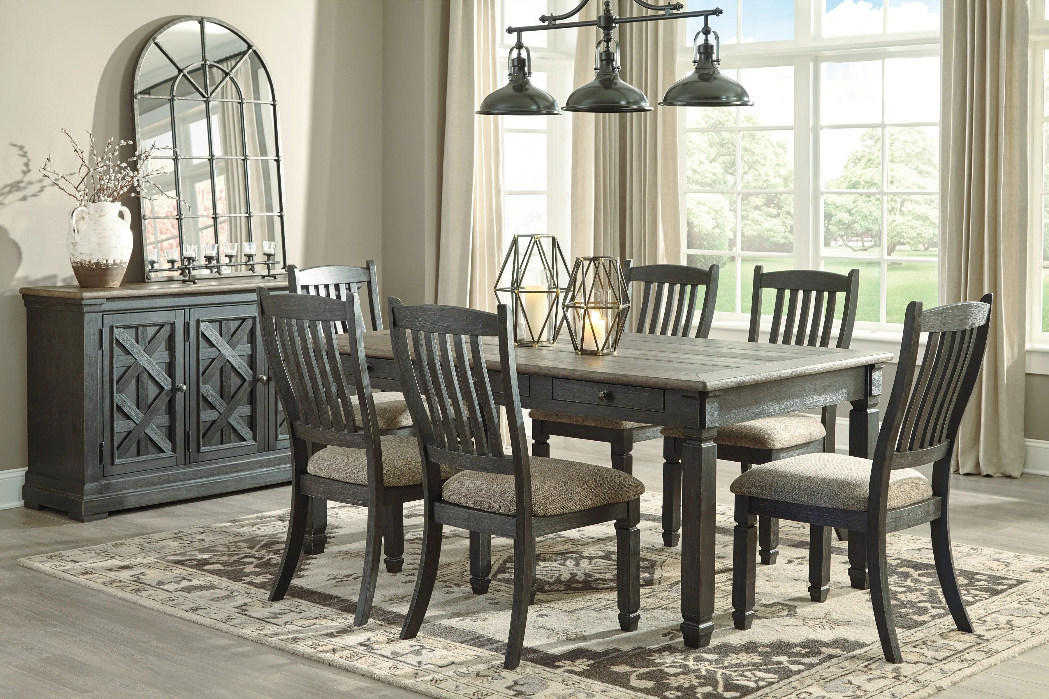 Tyler Creek Black-Gray Dining Room Set