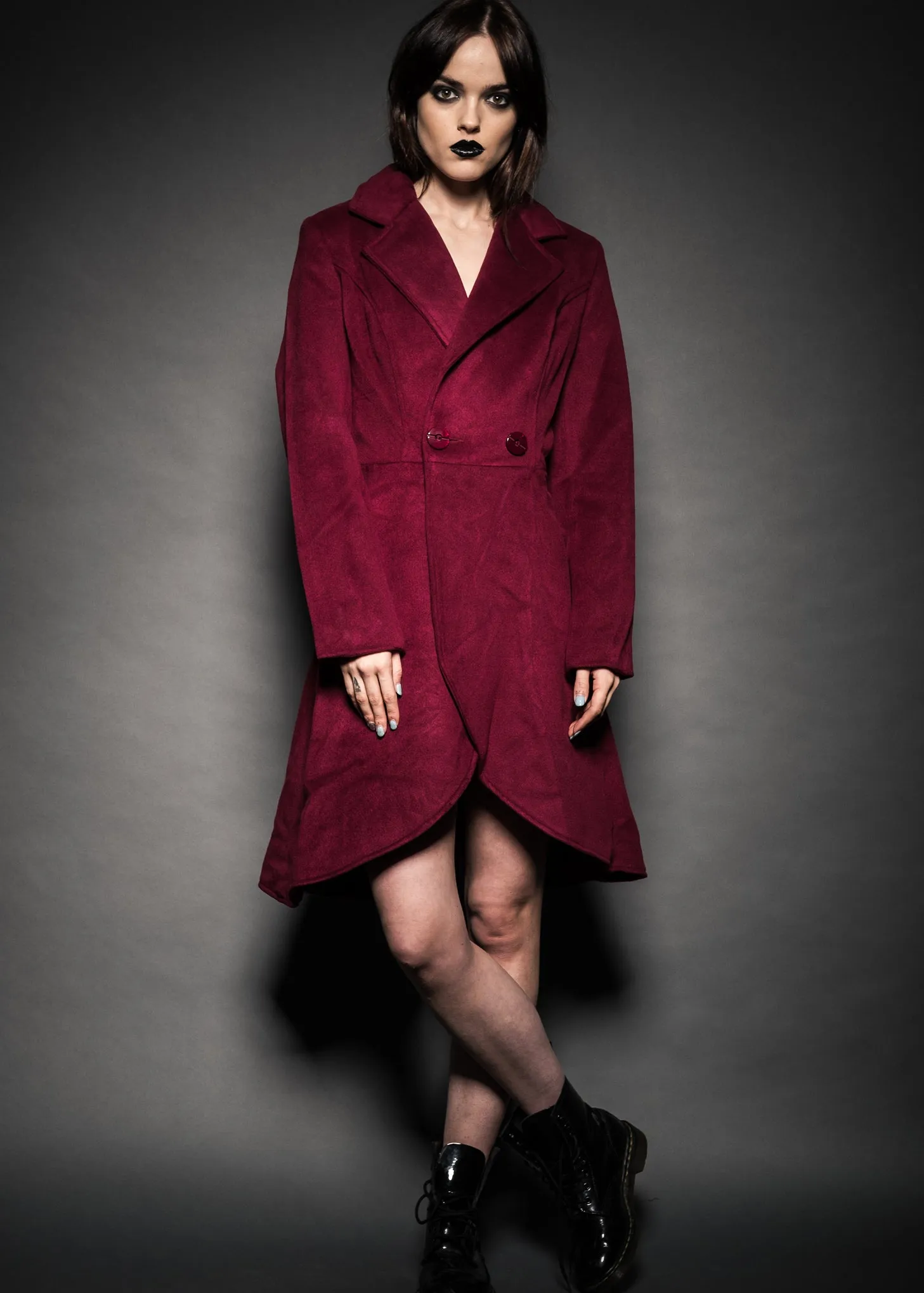 Vintage Vibes Burgundy Winter Coat