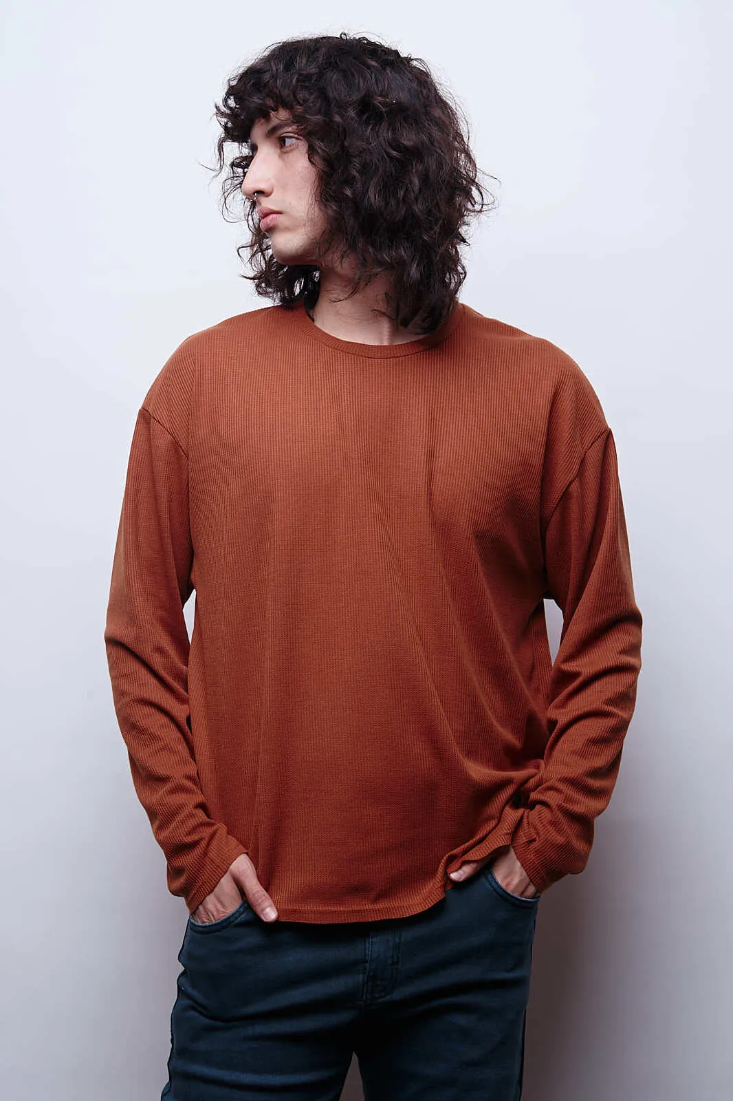 Waffer Essential Long Sleeve Tee - Lacre