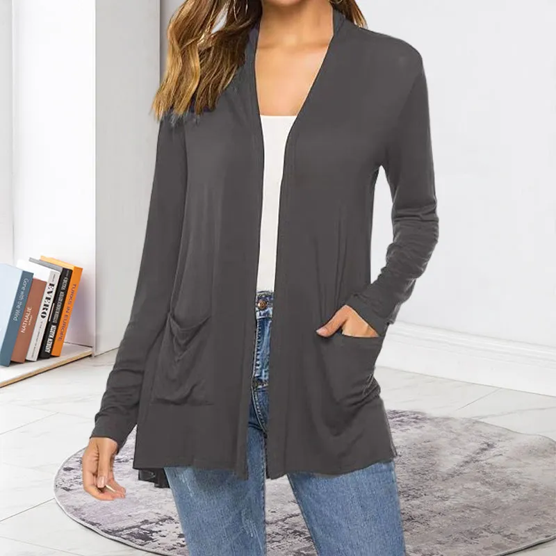 Women's Casual Lightweight Open Front Long Sleeve Cardigans