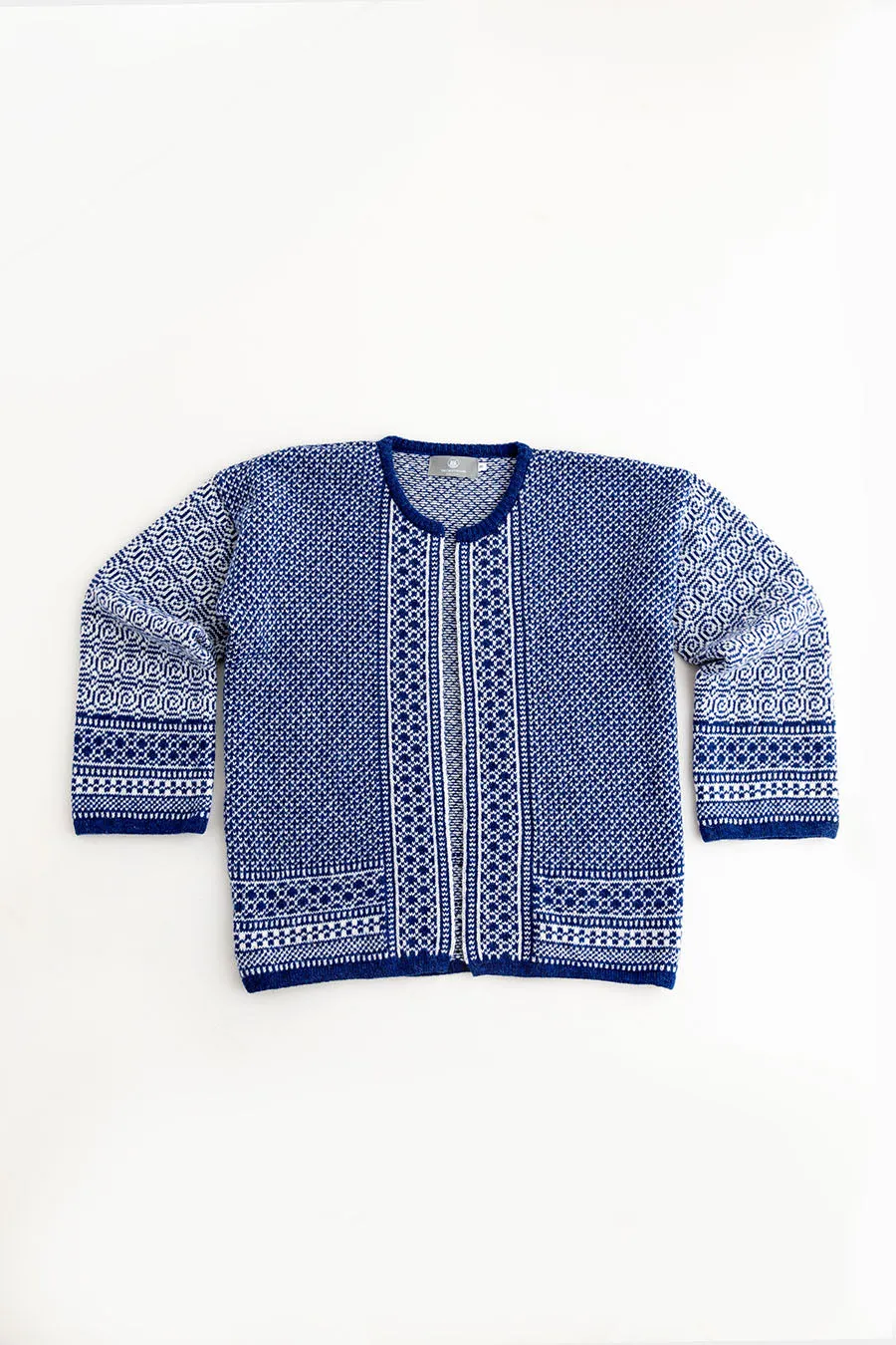 Womens Fair isle Towie Kimono Cardigan / Coatigan - Royal Blue